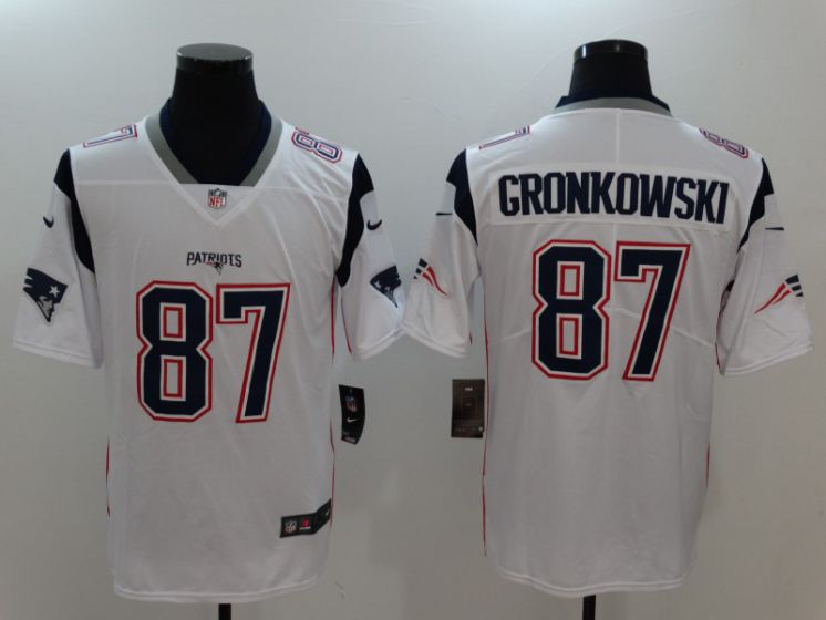 Men New England Patriots #87 Gronkowski White Nike Vapor Untouchable Limited NFL Jerseys->chicago bears->NFL Jersey
